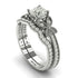 The Butterfly Stairs Bridal Set Diamond Ring- Amelia no. 3