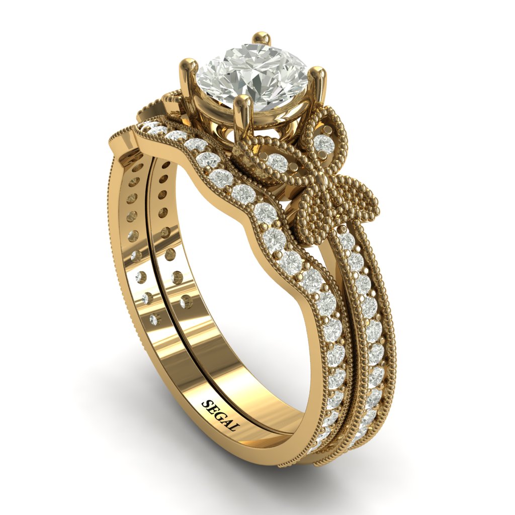 The Butterfly Stairs Bridal Set Diamond Ring- Amelia no. 1