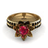 Lotus Flower Ruby Bridal Set - Lotus no. 7