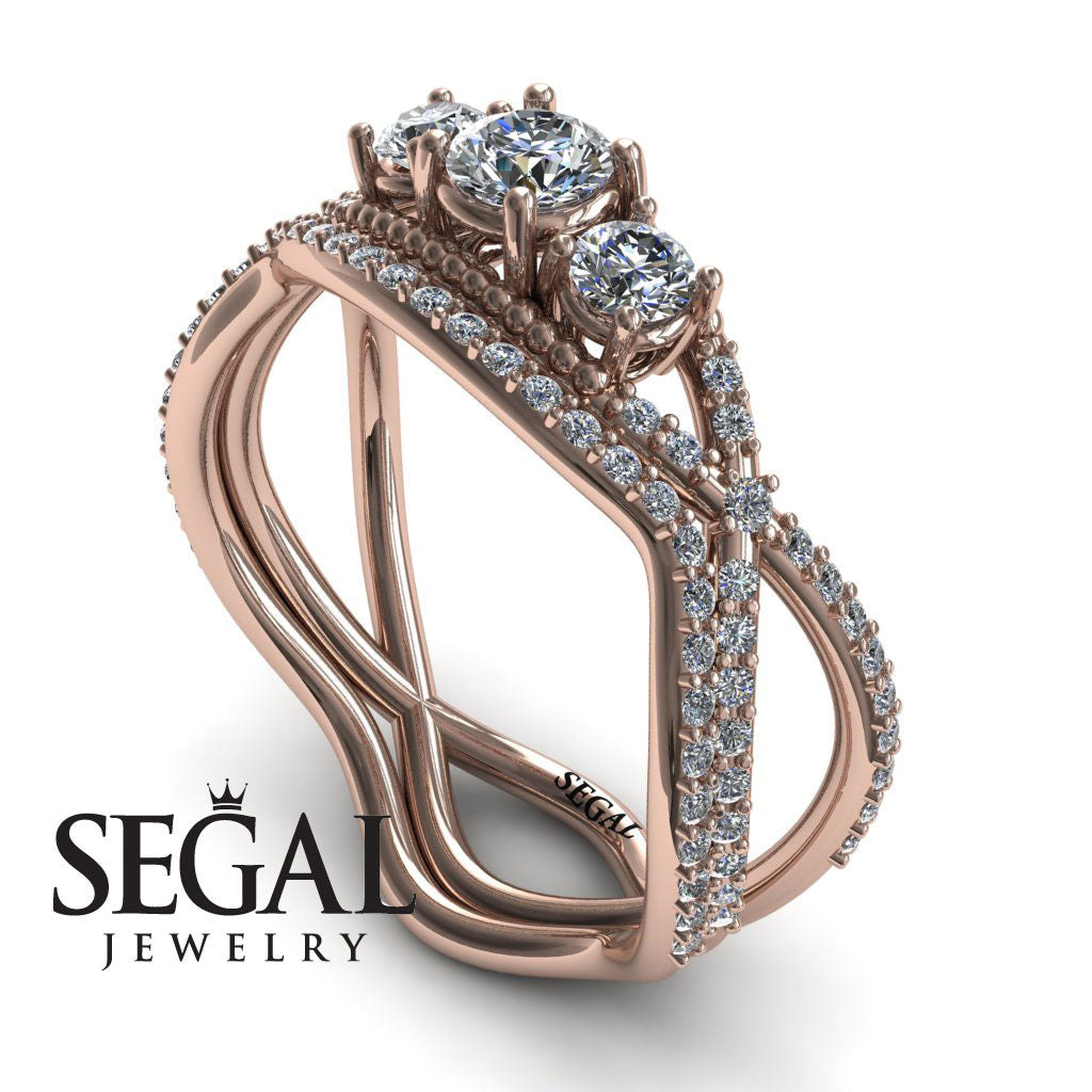 3 Stones Denity Bridal Set Diamond Ring- Natalie no. 2