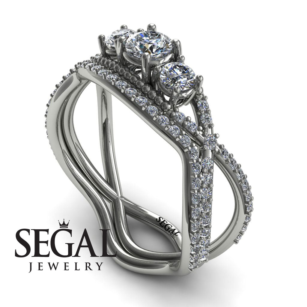 3 Stones Denity Bridal Set Diamond Ring- Natalie no. 3