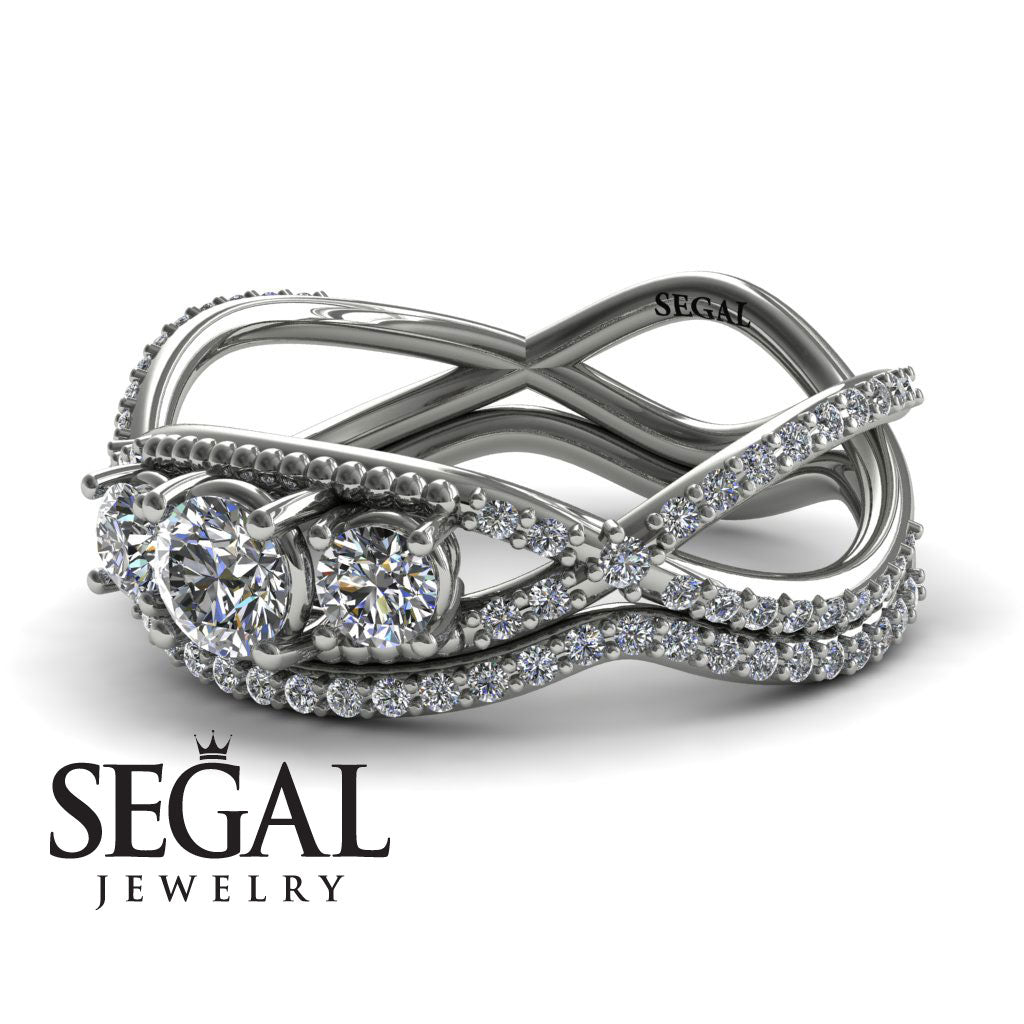 3 Stones Denity Bridal Set Diamond Ring- Natalie no. 3