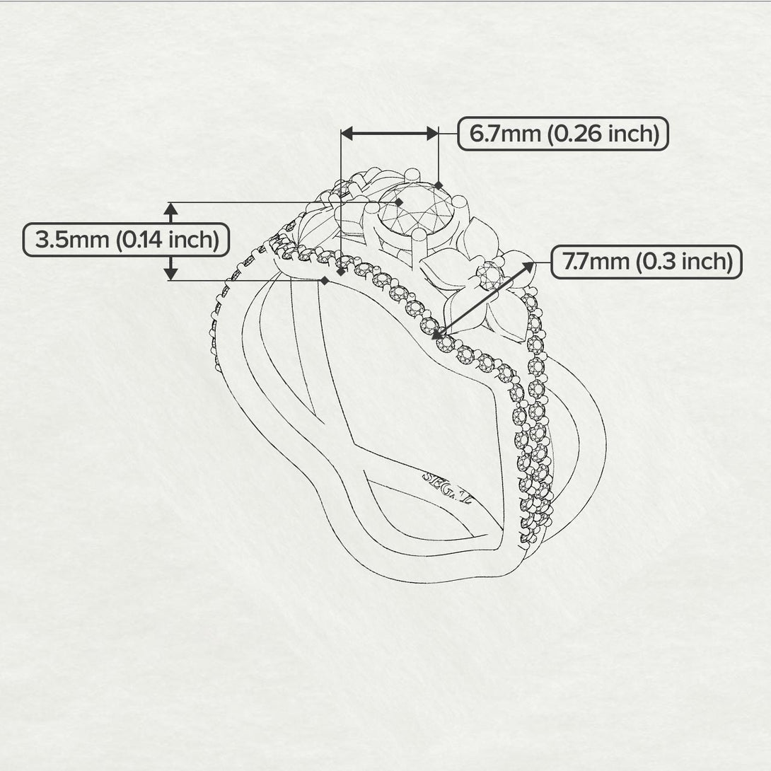 The Swift Flowers Bridal Set Diamond Ring- Charlie no. 2