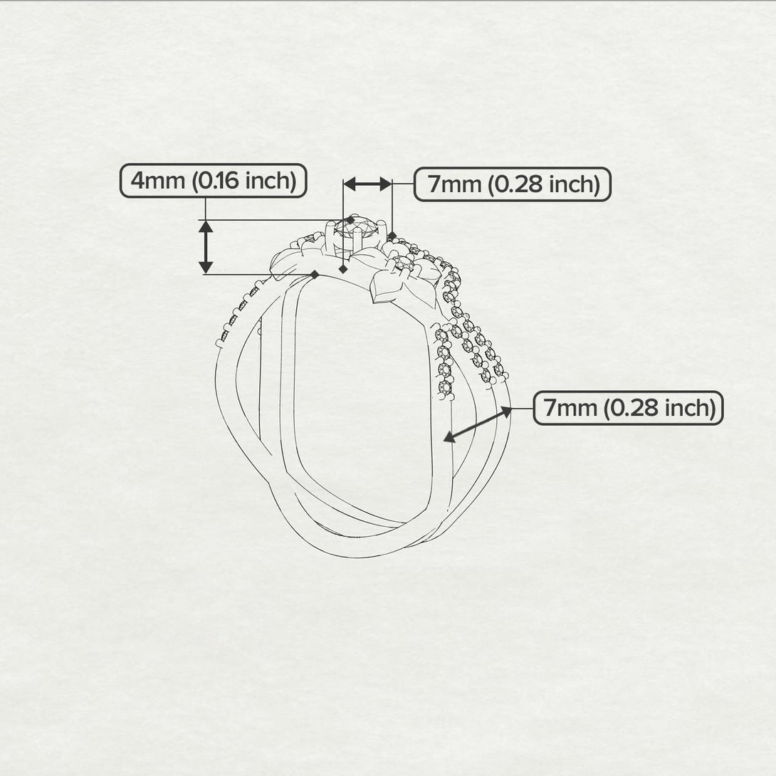 The Two Branch Flowers Bridal Set Diamond Ring- Annabelle no. 1
