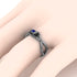 Rose Engagement ring 14K White Gold Thin Elegant Flower Ring Sapphire - Stella no. 9