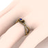 Rose Engagement ring 14K Yellow Gold Thin Elegant Flower Ring Sapphire With Ruby - Stella no. 7