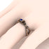 Rose Engagement ring 14K Rose Gold Thin Elegant Flower Ring Sapphire - Stella no. 26