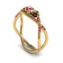 Rose Engagement ring 14K Yellow Gold Thin Elegant Flower Ring Ruby - Stella no. 13