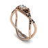 Rose Engagement ring 14K Rose Gold Thin Elegant Flower Ring - Stella no. 20