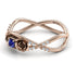 Rose Engagement ring 14K Rose Gold Thin Elegant Flower Ring Sapphire - Stella no. 8