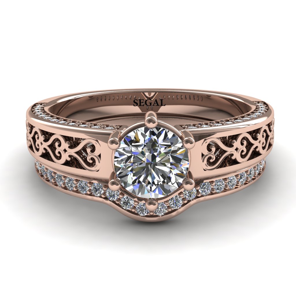 The Sparkling Hearts Bridal Set Diamond Ring- Caroline no. 2