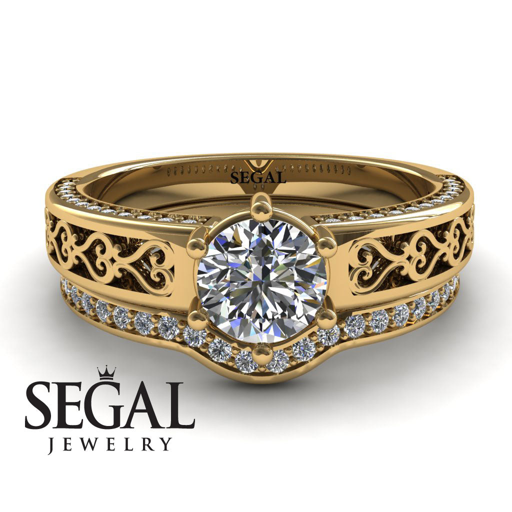 The Sparkling Hearts Bridal Set Diamond Ring- Caroline no. 1