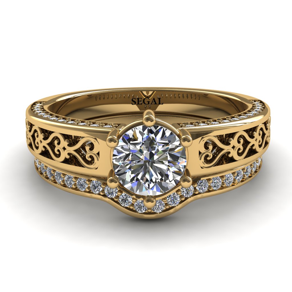 The Sparkling Hearts Bridal Set Diamond Ring- Caroline no. 1