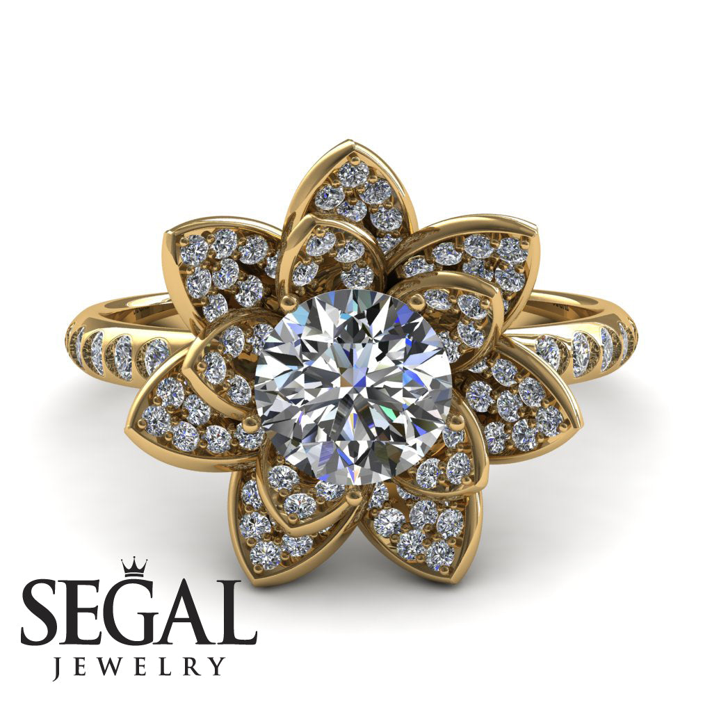 Lotus Diamond Flower Ring - Princess Lotus no. 1