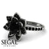 Lotus Black Diamond Engagement Ring - Princess Lotus no. 6