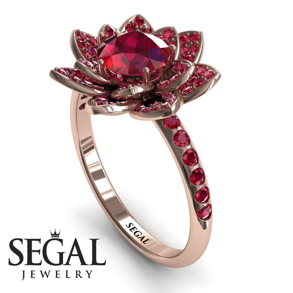 Lotus Ruby Engagement Ring - Princess Lotus no. 8