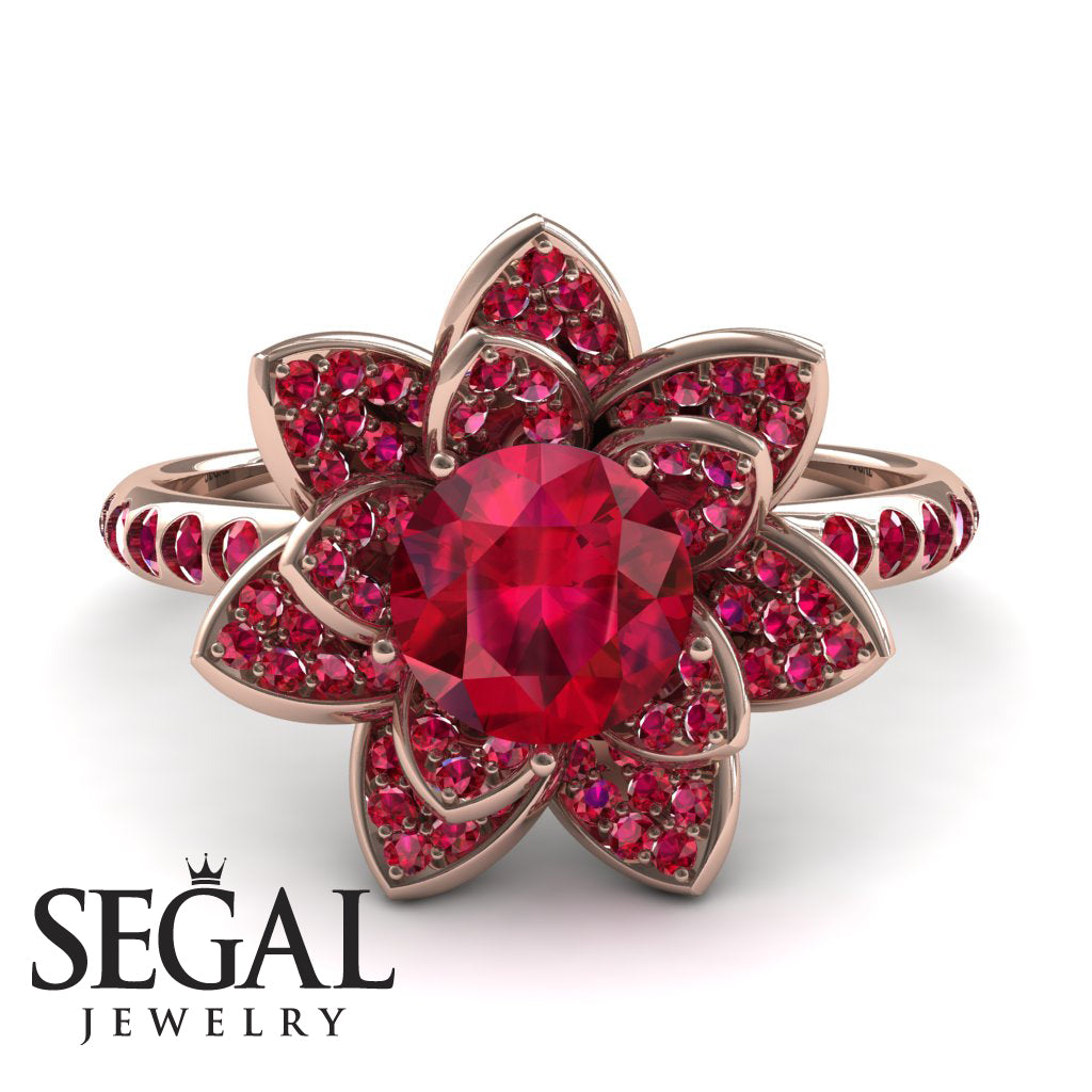 Lotus Ruby Engagement Ring - Princess Lotus no. 8