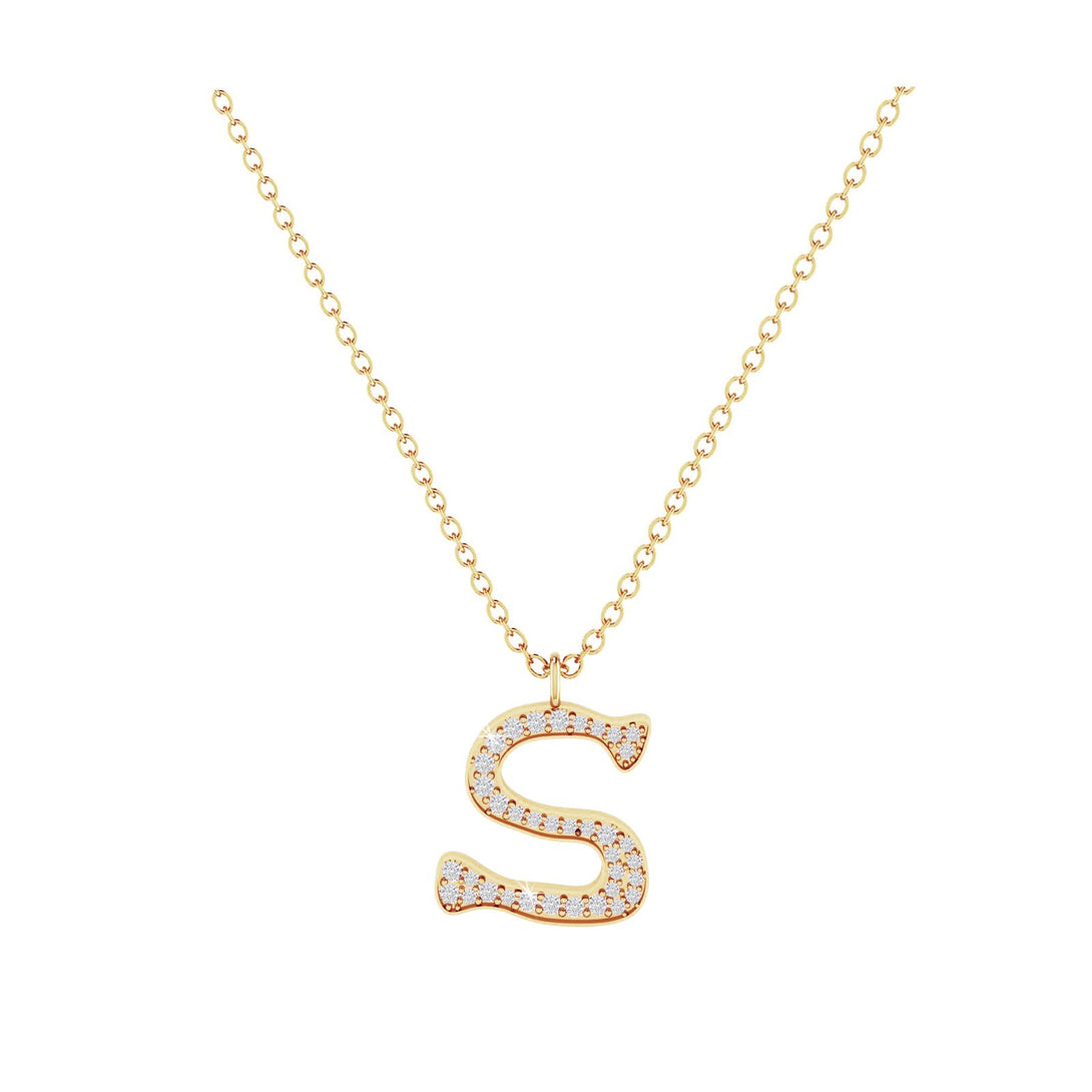 S - Letter Name Necklace Initial Necklace