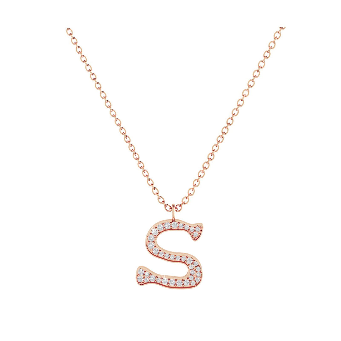 S - Letter Name Necklace Initial Necklace