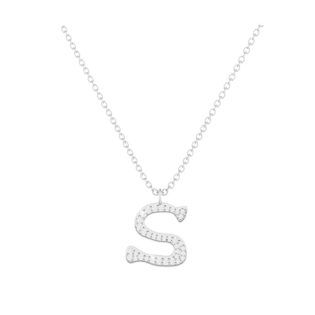 S - Letter Name Necklace Initial Necklace