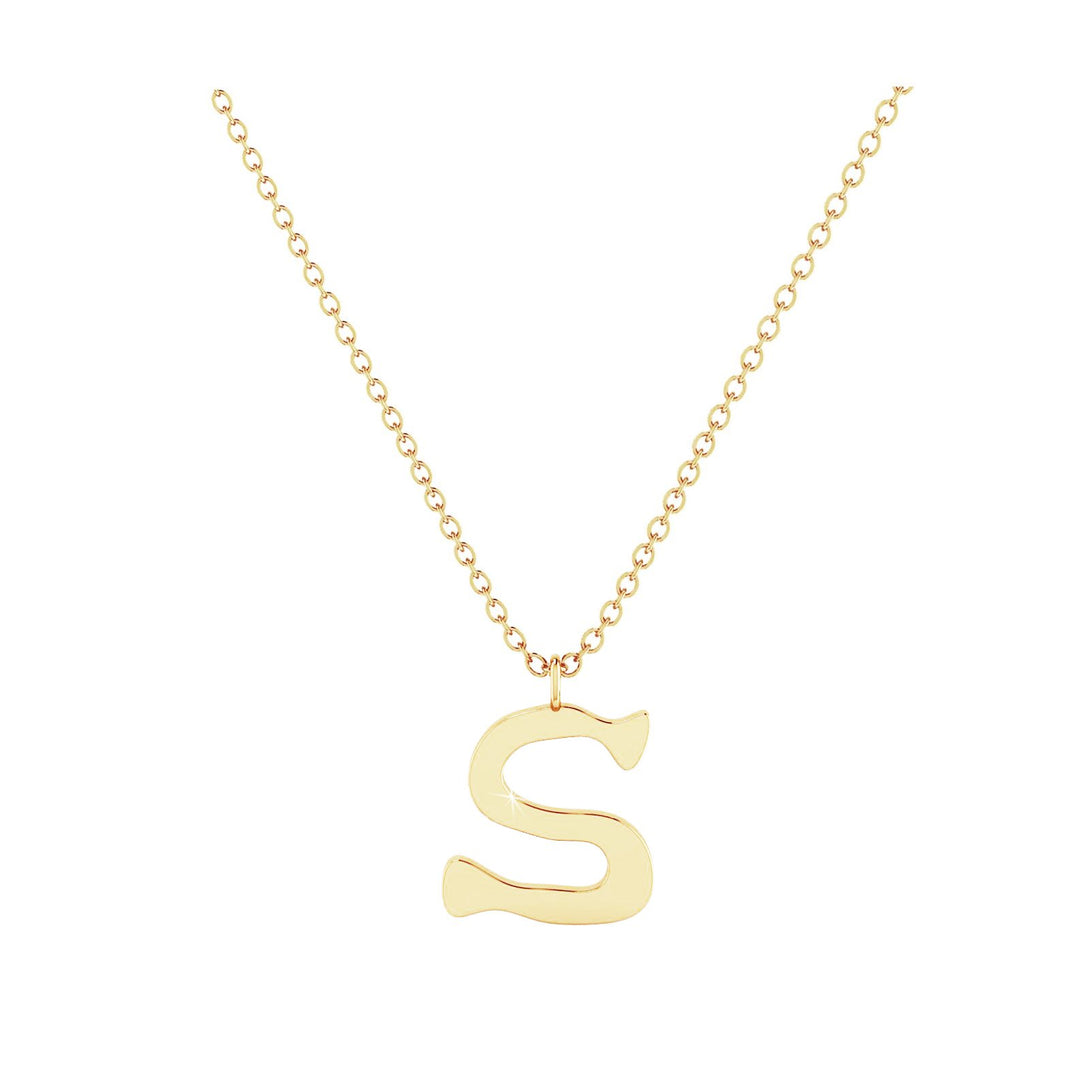 S - Letter Name Necklace Initial Necklace