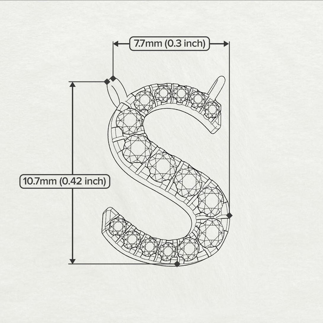 Diamond Gold Initial Necklace - S