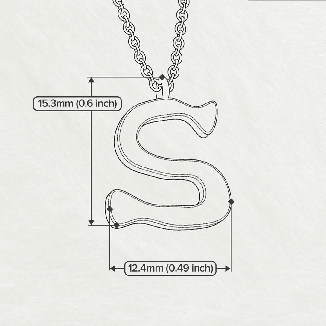 S - Letter Name Necklace Initial Necklace