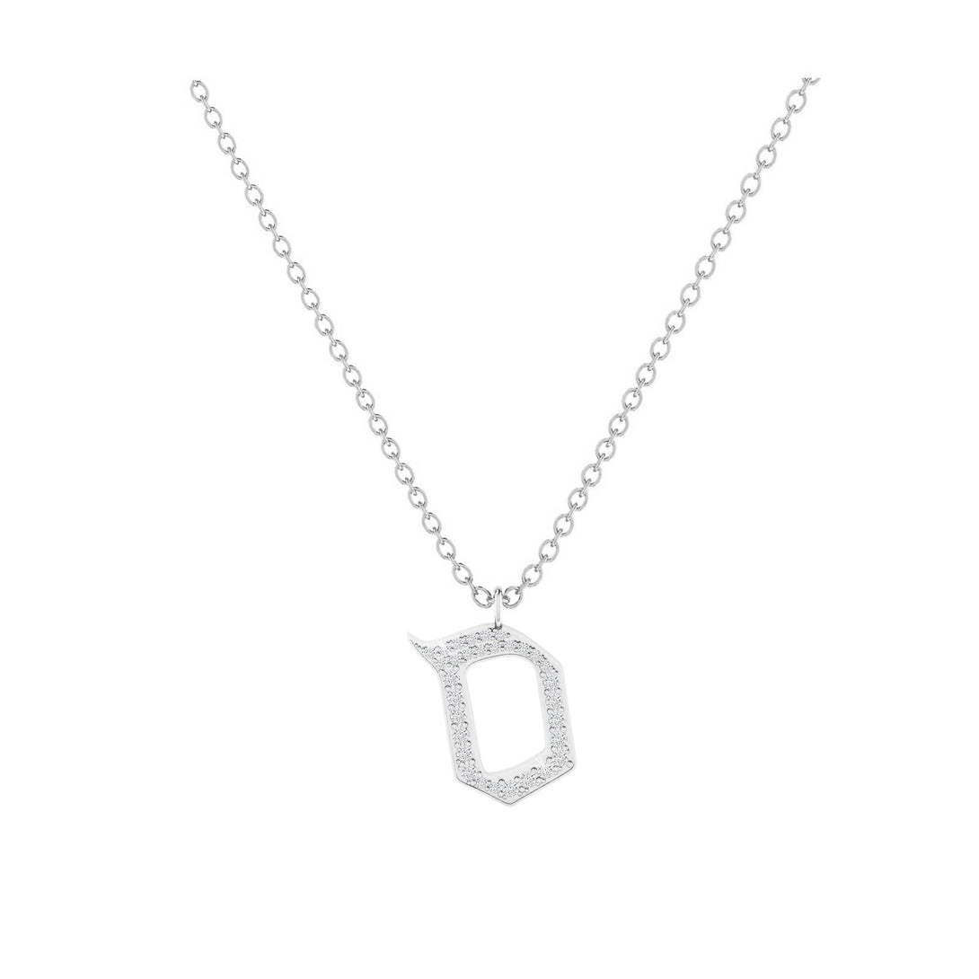 Sameh - Hebrew Alef-Bet letter diamond Necklace - Sameh letter