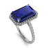 Ruben's custom Halo Emerald Cut Halo Sapphire Engagement Ring - Izabella No. 150