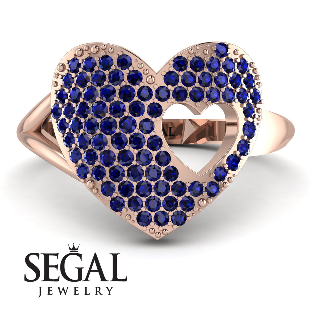 Sapphire Heart With Missing Piece - Camille No. 14