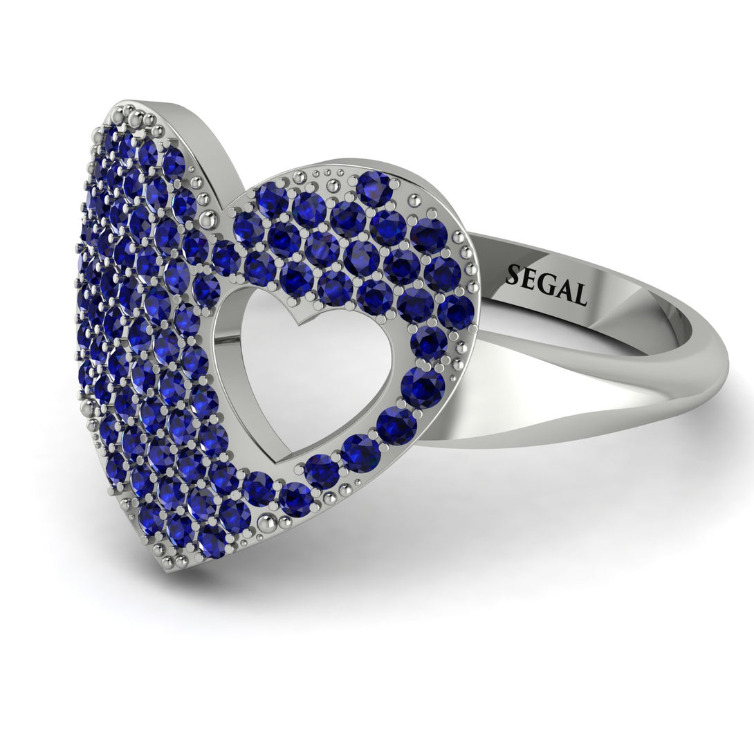 Sapphire Heart With Missing Piece - Camille No. 15