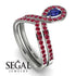 Sapphire Pear Shape Stacking Bridal Set - Emilia No. 60
