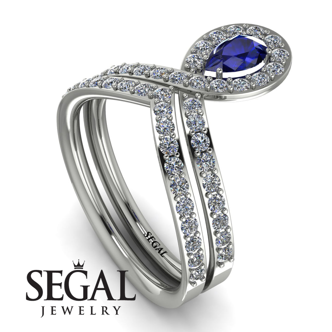 Sapphire Pear Shape Stacking Bridal Set - Emilia No. 15