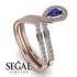 Sapphire Pear Shape Stacking Bridal Set - Emilia No. 14