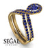 Sapphire Pear Shape Stacking Bridal Set - Emilia No. 73 image 2
