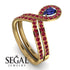 Sapphire Pear Shape Stacking Bridal Set - Emilia No. 58 image 2