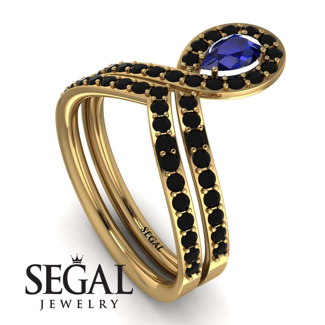 Sapphire Pear Shape Stacking Bridal Set - Emilia No. 43