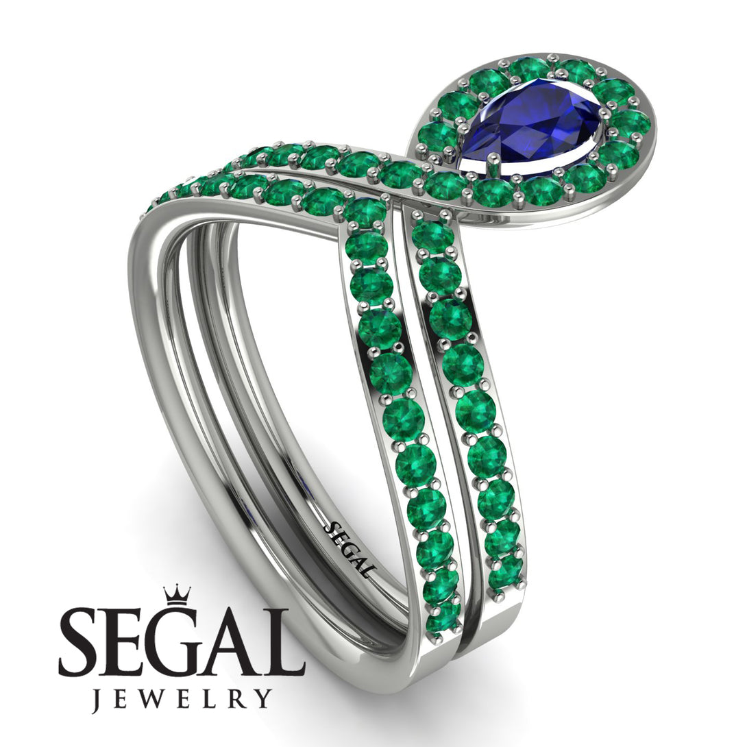 Sapphire Pear Shape Stacking Bridal Set - Emilia No. 30