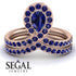 Sapphire Pear Shape Stacking Bridal Set - Emilia No. 74