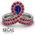 Sapphire Pear Shape Stacking Bridal Set - Emilia No. 60 image 3