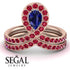 Sapphire Pear Shape Stacking Bridal Set - Emilia No. 59