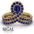 Sapphire Pear Shape Stacking Bridal Set - Emilia No. 73