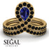 Sapphire Pear Shape Stacking Bridal Set - Emilia No. 43