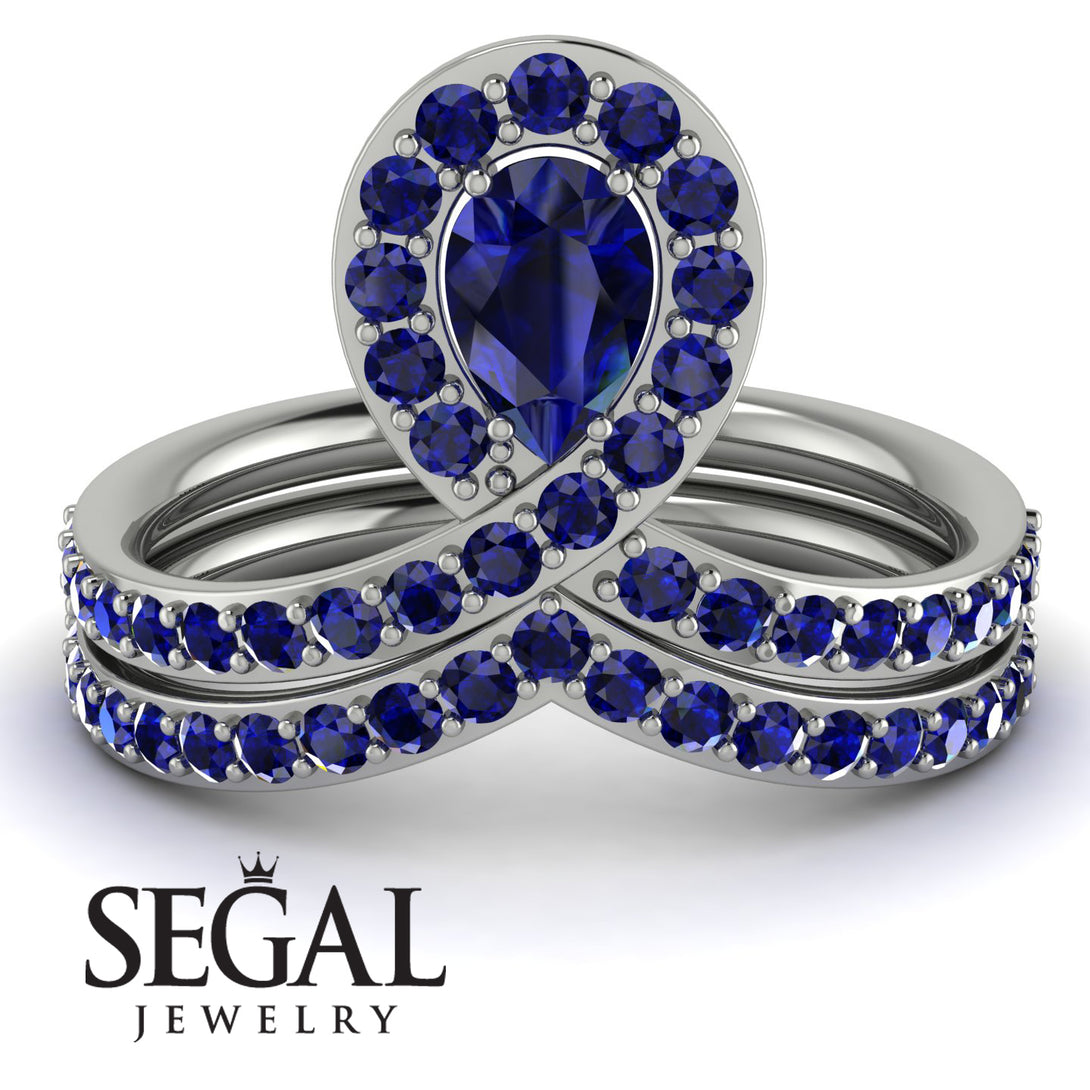 Sapphire Pear Shape Stacking Bridal Set - Emilia No. 75