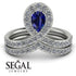 Sapphire Pear Shape Stacking Bridal Set - Emilia No. 15