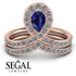 Sapphire Pear Shape Stacking Bridal Set - Emilia No. 14