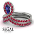 Sapphire Pear Shape Stacking Bridal Set - Emilia No. 60