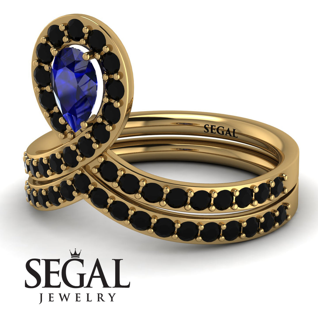 Sapphire Pear Shape Stacking Bridal Set - Emilia No. 43