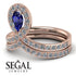 Sapphire Pear Shape Stacking Bridal Set - Emilia No. 14