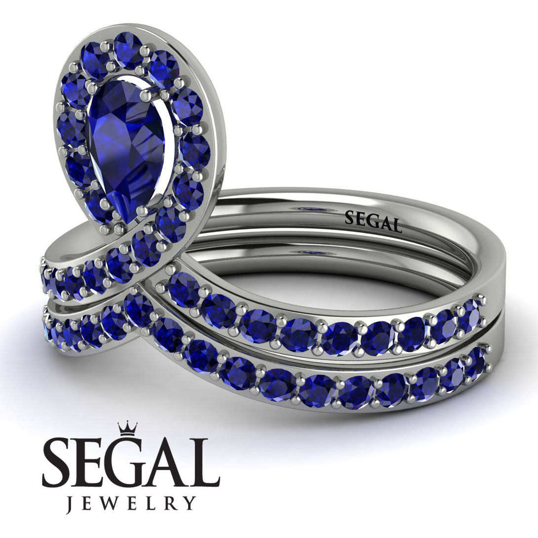 Sapphire Pear Shape Stacking Bridal Set - Emilia No. 75